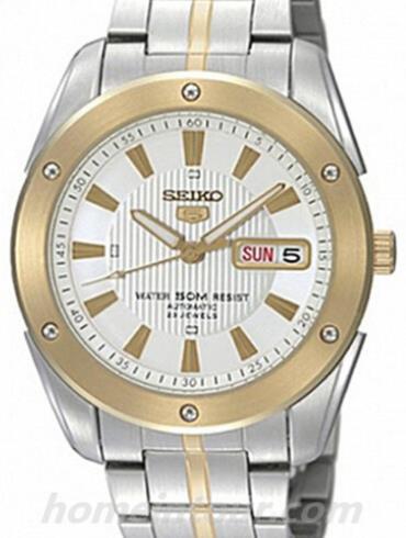 精工SNZF36J1男表Seiko 5系列-间金色表带/表径37mm